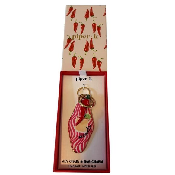 Piper.k Hot Pink Picante Gold Tone Key Chain & Bag Charm. Stand Out Hot Stuff! - Picture 4 of 5